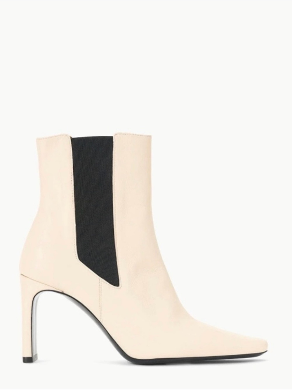 STAUD “Wally” High Heel Ankle Boot in Cream Leather - Size 40 / W’s 9.5